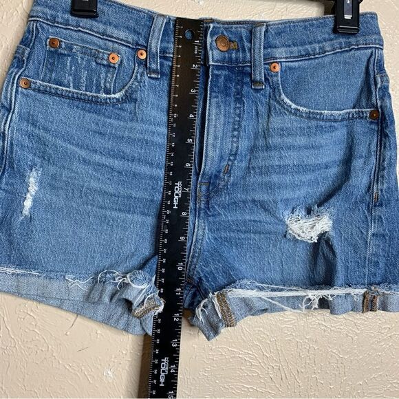 Madewell high rise denim short cut off distressed - Picture 8 of 9